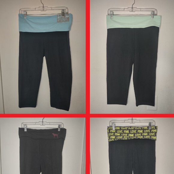 PINK Victoria's Secret Pants - set of 4 Victoria Secret Pink Yoga pants / leggings - MED - 2 cropped, 2 long